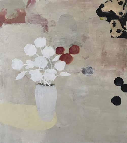 Come fiori di Luciano Civettini, acrilico matita grassa e collage su tela